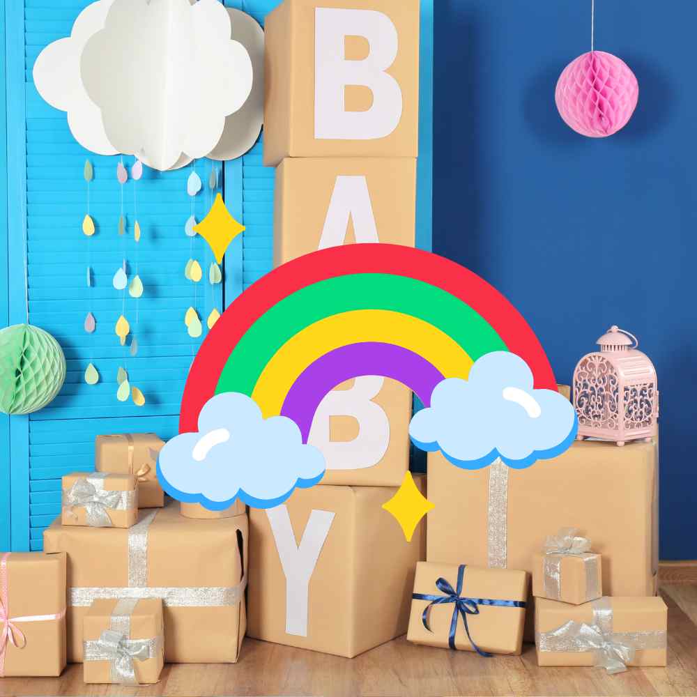 invitaciones de arcoiris para baby shower