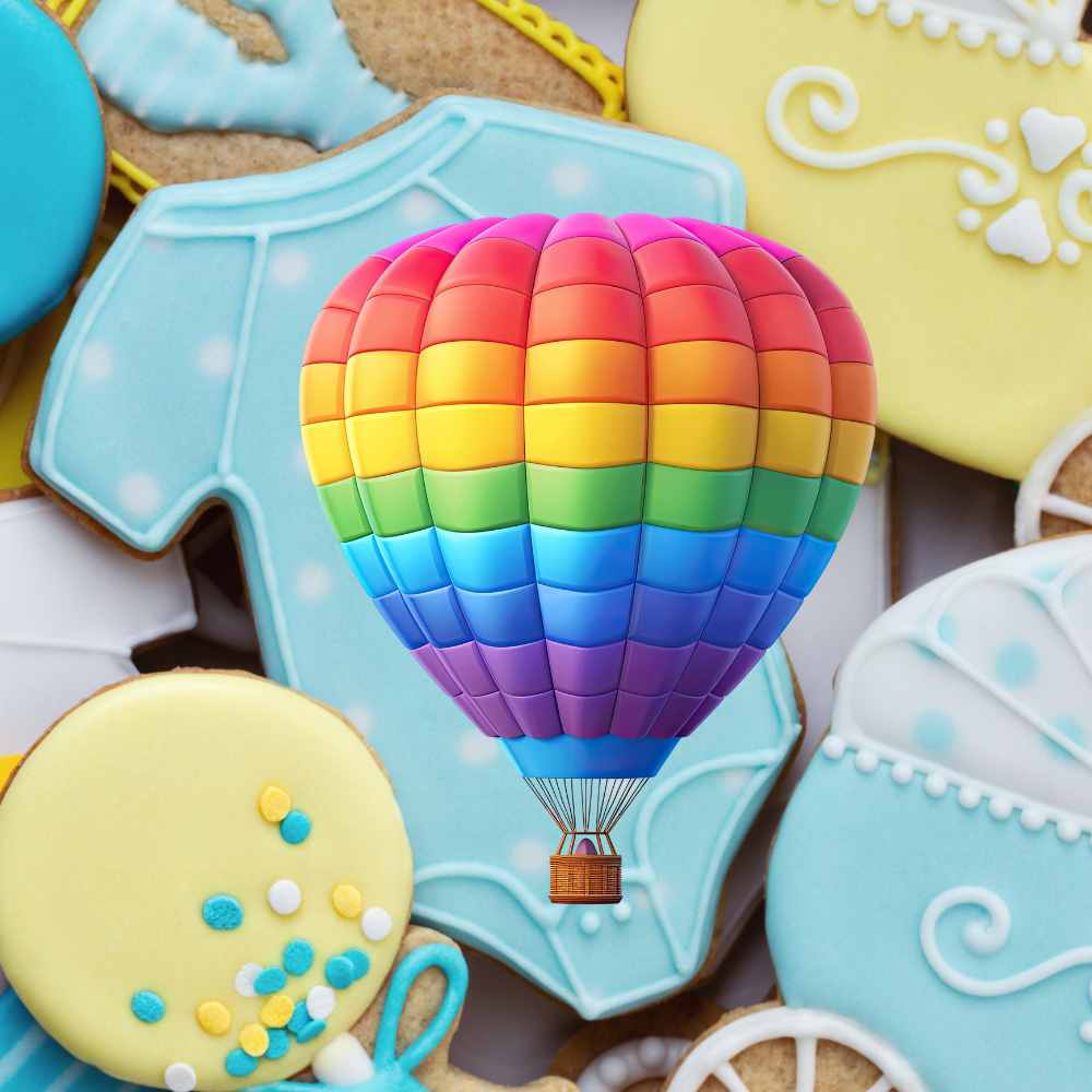 invitaciones de globos aerostaticos para baby shower